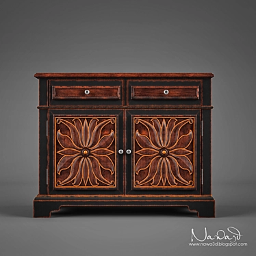 Luxury Hooker Grandover 2-Door Cabinet 3D model image 1 