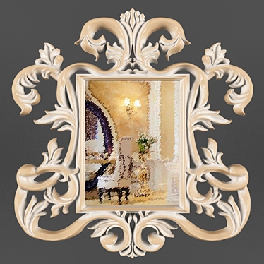 Baroque Luxury Carved Wall Mirror 3D model image 1 