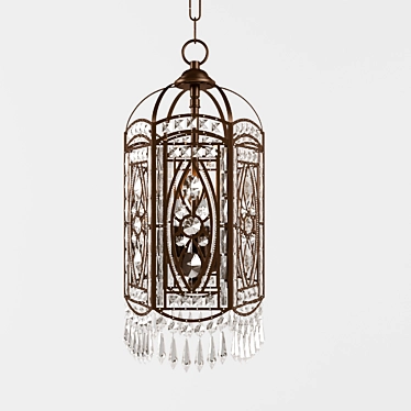 Vintage Crystal Foyer Chandelier 3D model image 1 