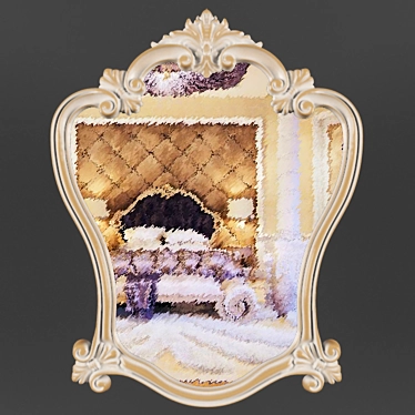 Luxury Baroque Carved Mirror 3D model image 1 