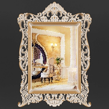 Baroque Luxury Carved Wall Mirror 3D model image 1 