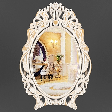 Baroque Luxury Carved Wall Mirror 3D model image 1 