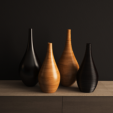 Elegant Wood Vase: Adriani & Rossi 3D model image 1 