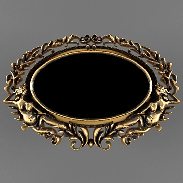 Luxury Baroque Gold Wall Mirror 3D model image 1 