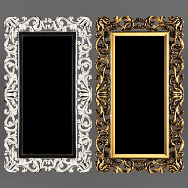 Luxury Baroque Gold Wall Mirror 3D model image 1 