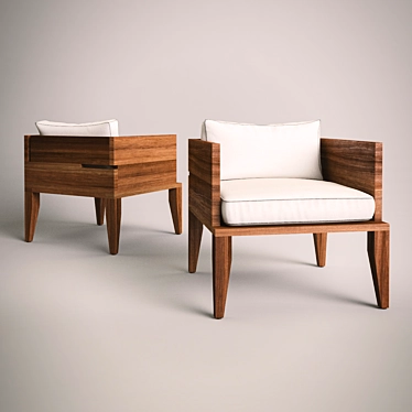 Yucatan Hacienda Wooden Chair 3D model image 1 