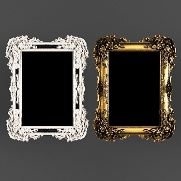 Baroque Golden Wall Mirror 3D model image 1 