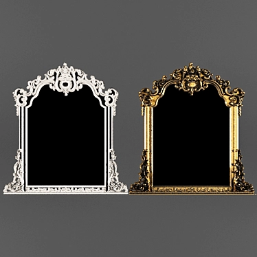 Luxury Baroque Gold Framed Wall Mirror 3D model image 1 