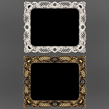 Luxury Baroque Gold Wall Mirror 3D model image 1 