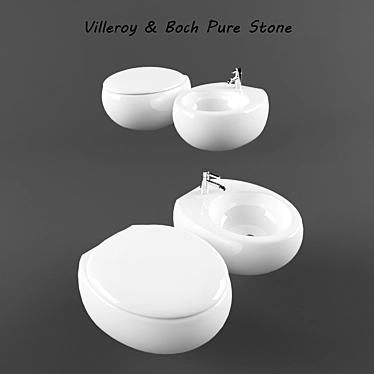 Villeroy & Boch Pure Stone: Elegant Bathroom Fixtures 3D model image 1 