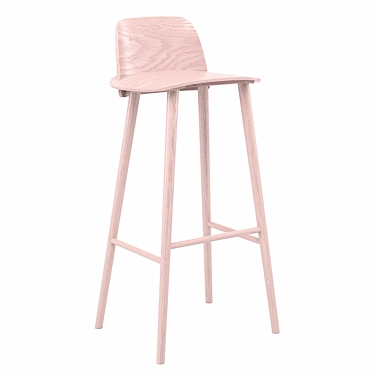 Modern Rose Lacquered High Stool 3D model image 1 