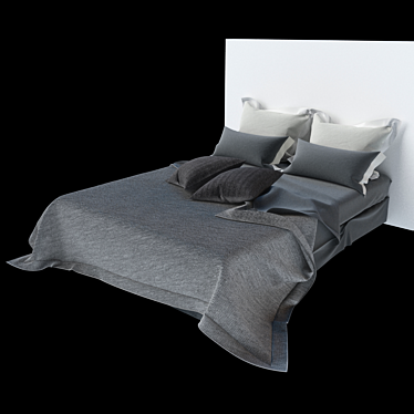 Nordic Elegance Double Bed 3D model image 1 