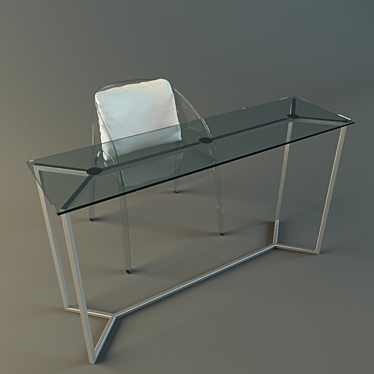 Sleek Glass Furniture 3D model image 1 