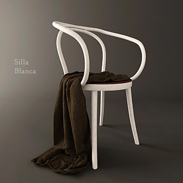 Elegante Silla Blanca - Proyecto Único 3D model image 1 