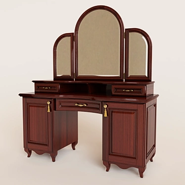 Classic Solid Wood Dressing Table 3D model image 1 