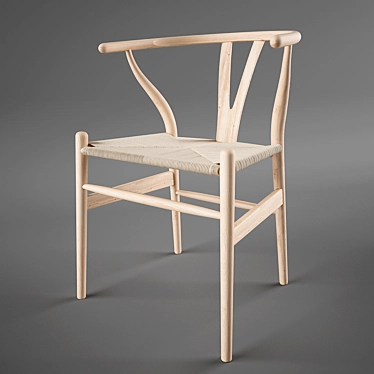 Modern Scandinavian Design Wishbone Chair 3D model image 1 