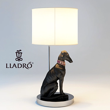 Elegant Lladro Pensive Greyhound Lamp 3D model image 1 