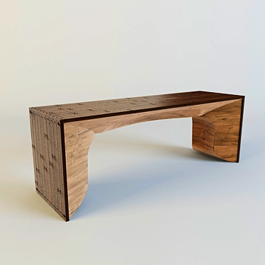 Rustic Wooden Writing Desk 3D model image 1 