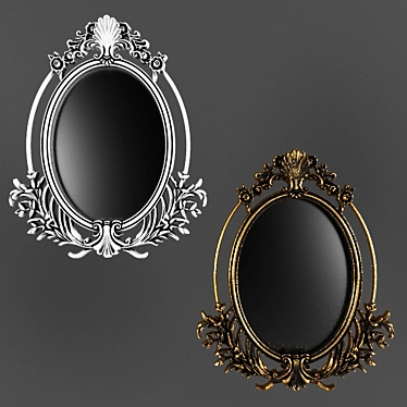 Baroque Gold Wall Mirror 3D model image 1 