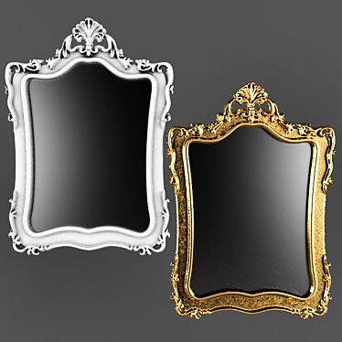 Baroque Gold Mirror: Luxury Wall Decor 3D model image 1 