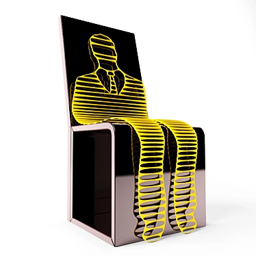 Modern Chair with Rubber Pad on Velcro 3D model image 1 