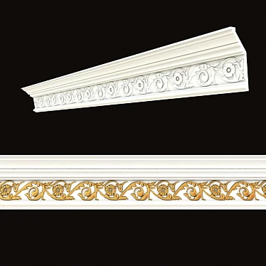 Elegant Ceiling Cornice RP3 3D model image 1 