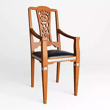 Elegance Carved Chair 3D model image 1 