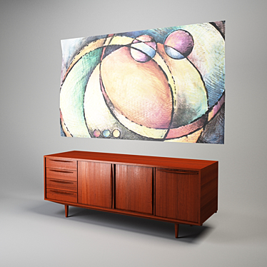 Hand-painted Bedside Table 3D model image 1 