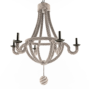 Vintage Rope Pendant Light 3D model image 1 