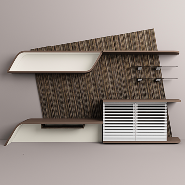 Modern Texture Wall Unit 3D model image 1 