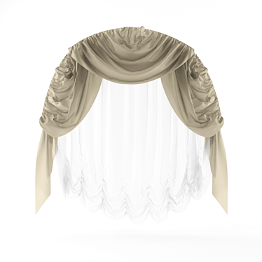 Classic Arched Curtain  3D model image 1 