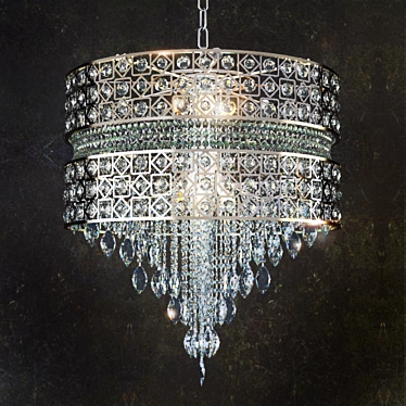 PANDORA Crystal Chandelier: Modern Elegance 3D model image 1 