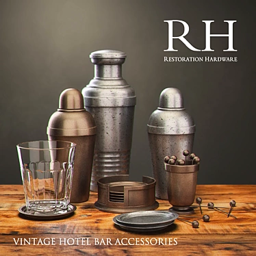 Vintage Hotel Tableware Set 3D model image 1 