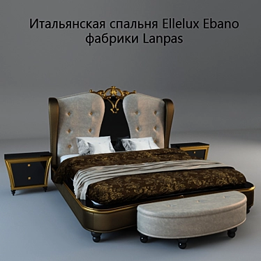 Italian Bedroom Set: Ellelux Ebano by Lanpas Factory 3D model image 1 