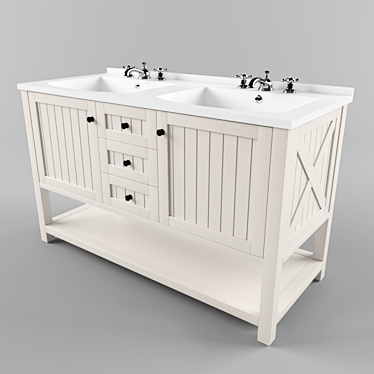 Country Style Sink with Vanity 3D model image 1 