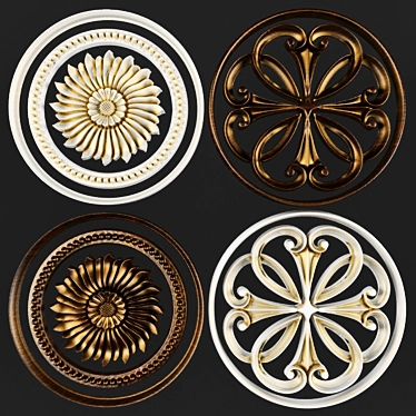 Elegant Ceiling Rosettes 3D model image 1 