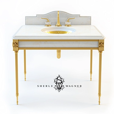 Elegant Reeded Console by Sherle Wagner 3D model image 1 