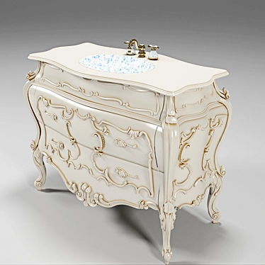 Classic Dresser with Sink 3D model image 1 