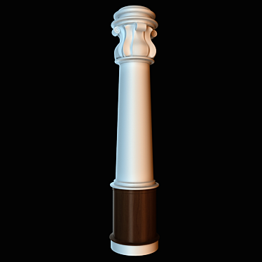 Title: Gypsum Column with Wooden Base 3D model image 1 