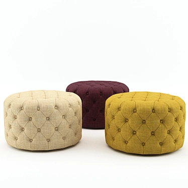 Modern Tufted Ottoman: Redefining Comfort 3D model image 1 