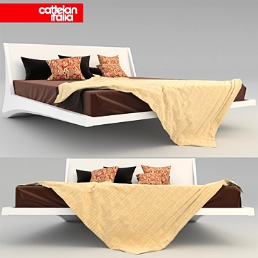 Title: Dylan Upholstered Bed by Cattelan Italia 3D model image 1 