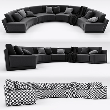 Elegant Modern Sofa by 3D Design 3D model image 1 