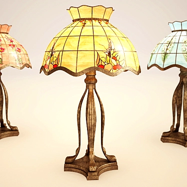 Radiant Glow Stained Glass Lamps 3D model image 1 