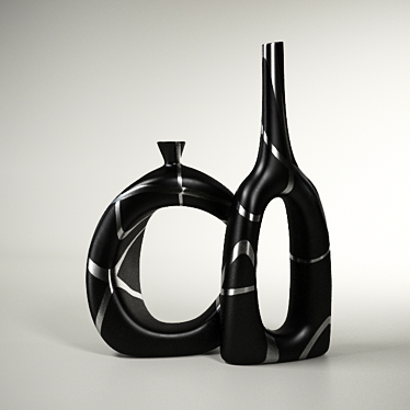 Modern Abstract Glass Vases 3D model image 1 