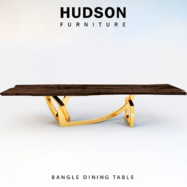 Modern Bronze Wood Dining Table 3D model image 1 