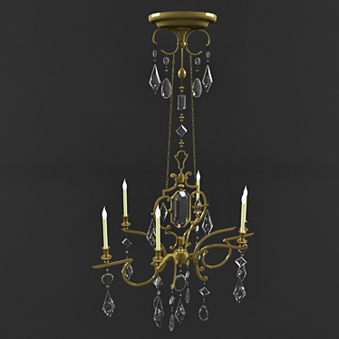 Elegant Crystal Chandelier 3D model image 1 