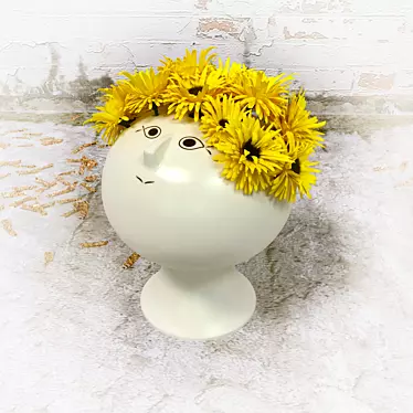 Charming Ceramic Flower Vase 3D model image 1 