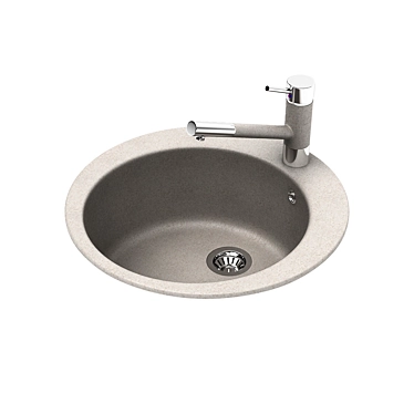 Granite Sink AquaSanita + Faucet 3D model image 1 