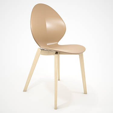 Modern Basil Timber Chair | Calligaris 3D model image 1 