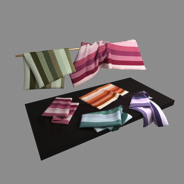 Luxury Cotton Bath Towels 3D model image 1 